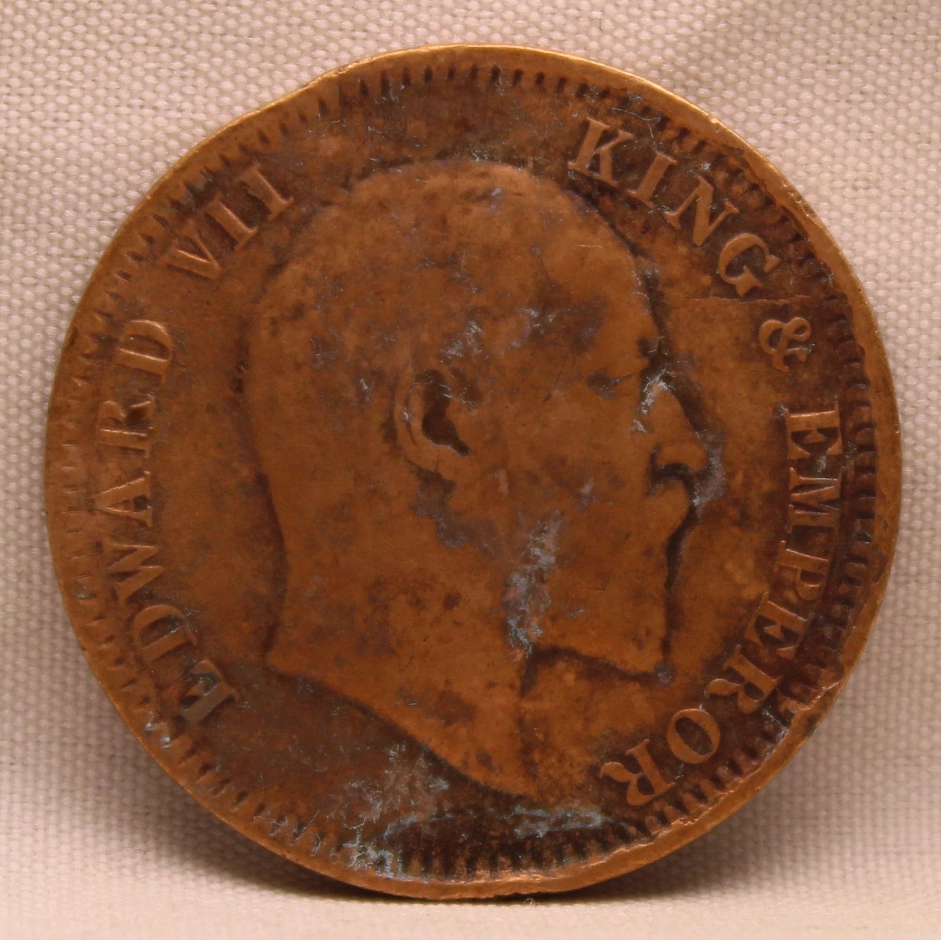Quarter Anna 1908 Edward VII Bronze Coins