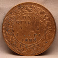 Quarter Anna 1908 Edward VII Bronze Coins