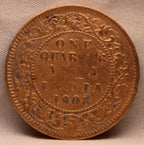 Quarter Anna 1908 Edward VII Bronze Coins