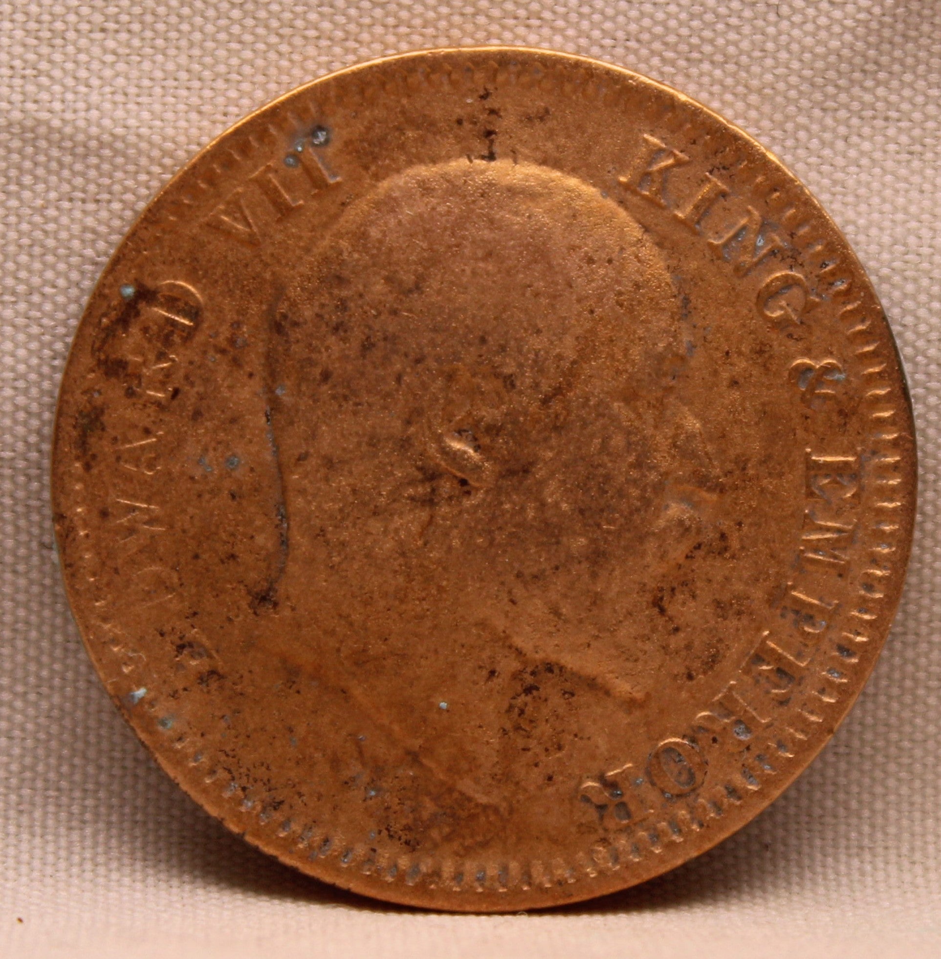 Quarter Anna 1908 Edward VII Bronze Coins