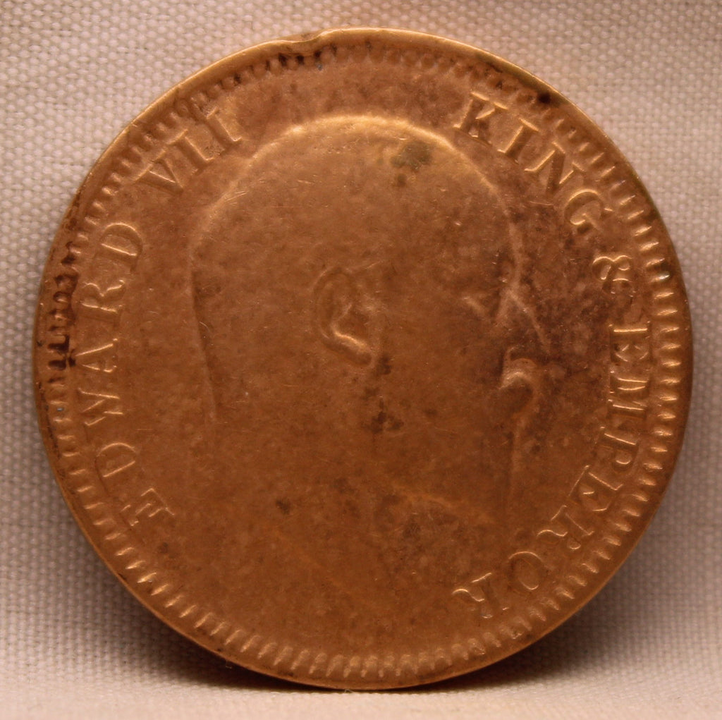 Quarter Anna 1908 Edward VII Bronze Coins