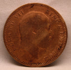 Quarter Anna 1908 Edward VII Bronze Coins