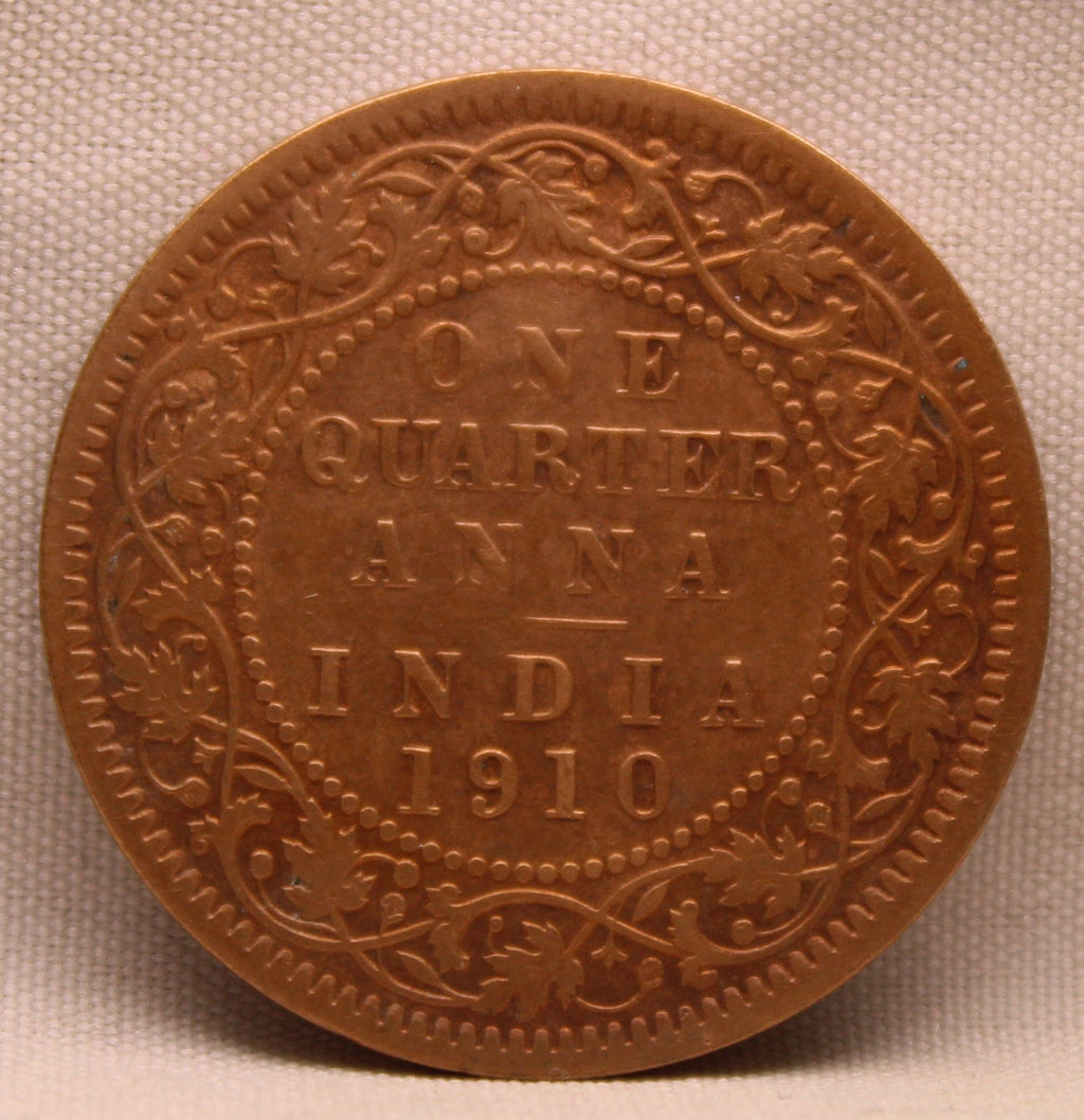 Quarter Anna 1910 Edward VII Bronze Coins