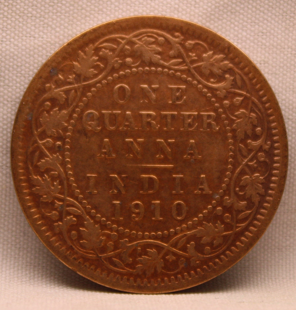 Quarter Anna 1910 Edward VII Bronze Coins