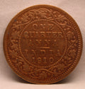 Quarter Anna 1910 Edward VII Bronze Coins