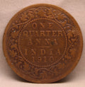 Quarter Anna 1910 Edward VII Bronze Coins
