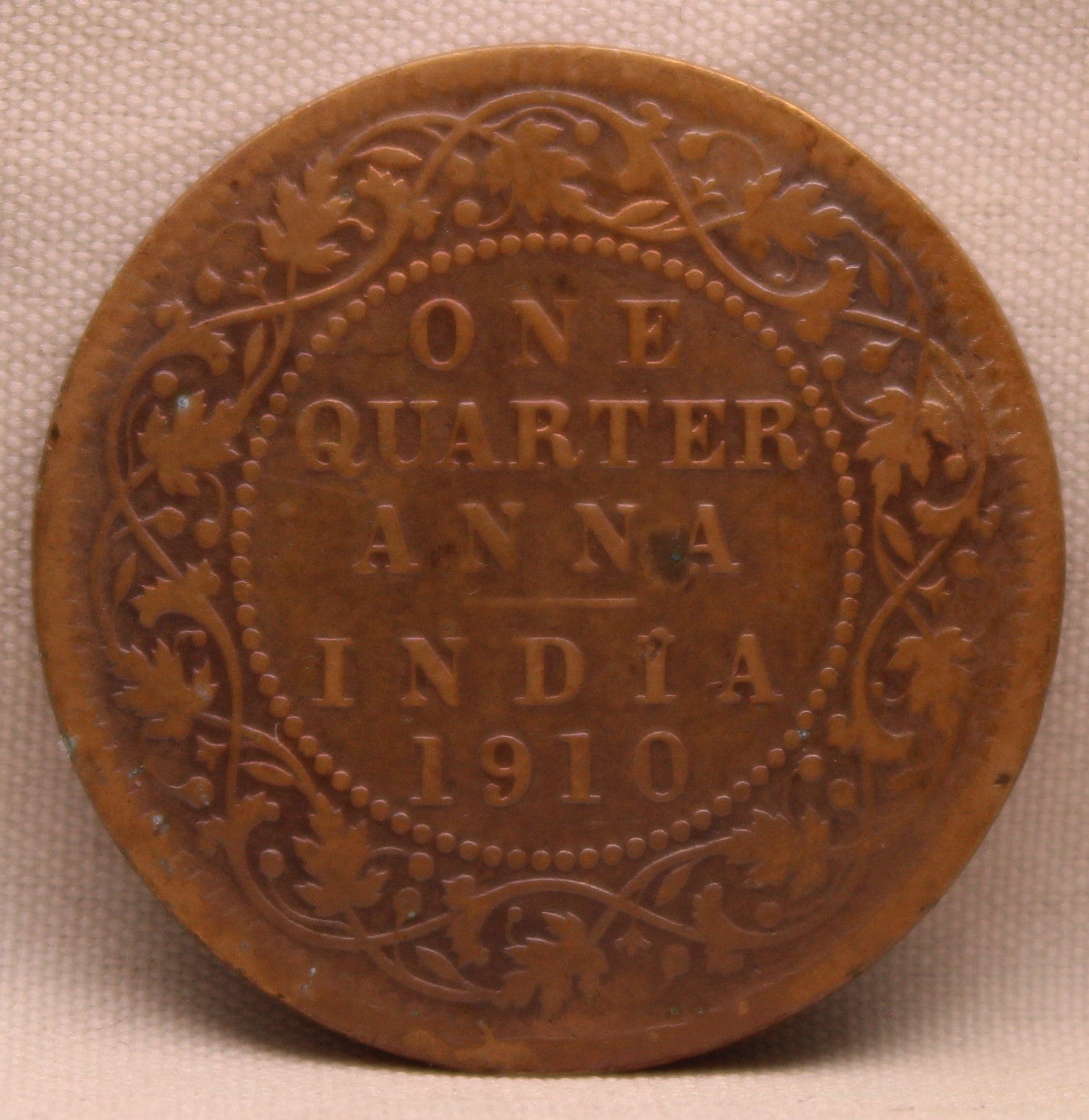 Quarter Anna 1910 Edward VII Bronze Coins