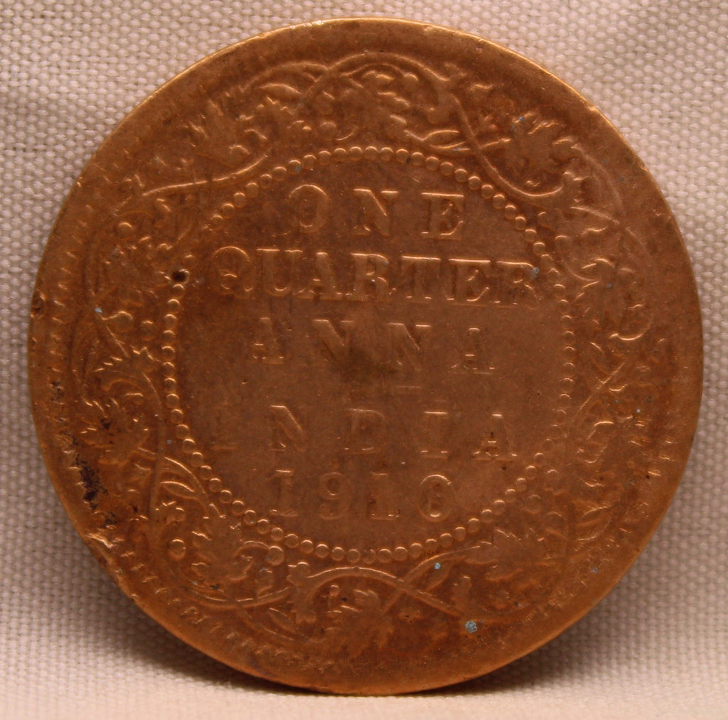 Quarter Anna 1910 Edward VII Bronze Coins
