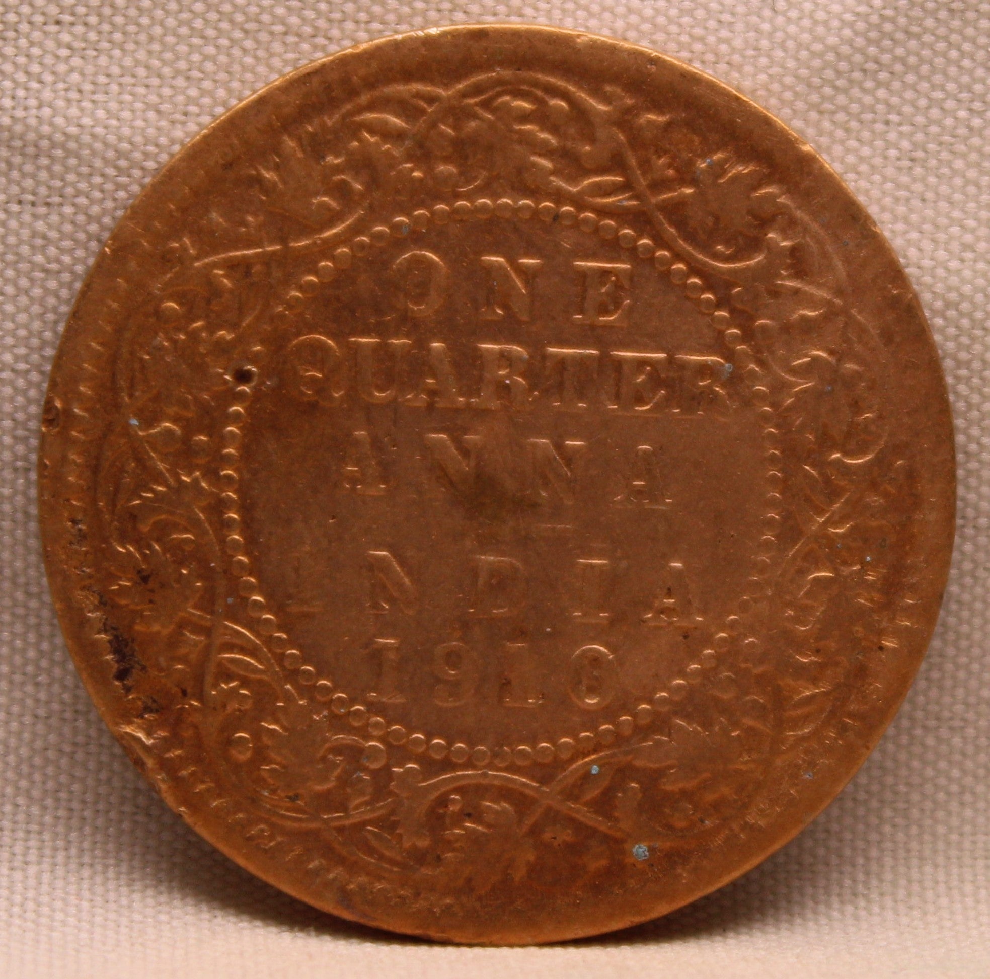 Quarter Anna 1910 Edward VII Bronze Coins