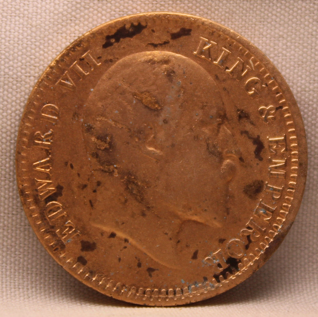 Quarter Anna 1910 Edward VII Bronze Coins
