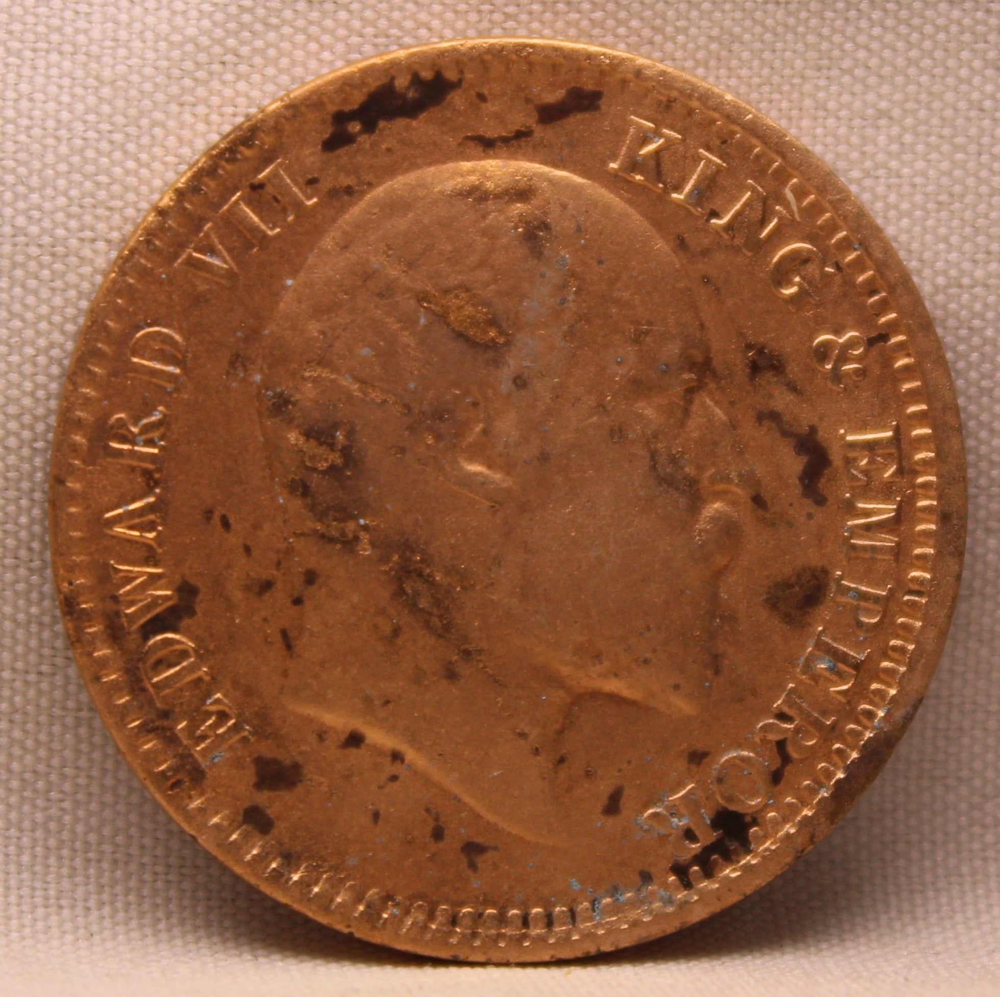 Quarter Anna 1910 Edward VII Bronze Coins