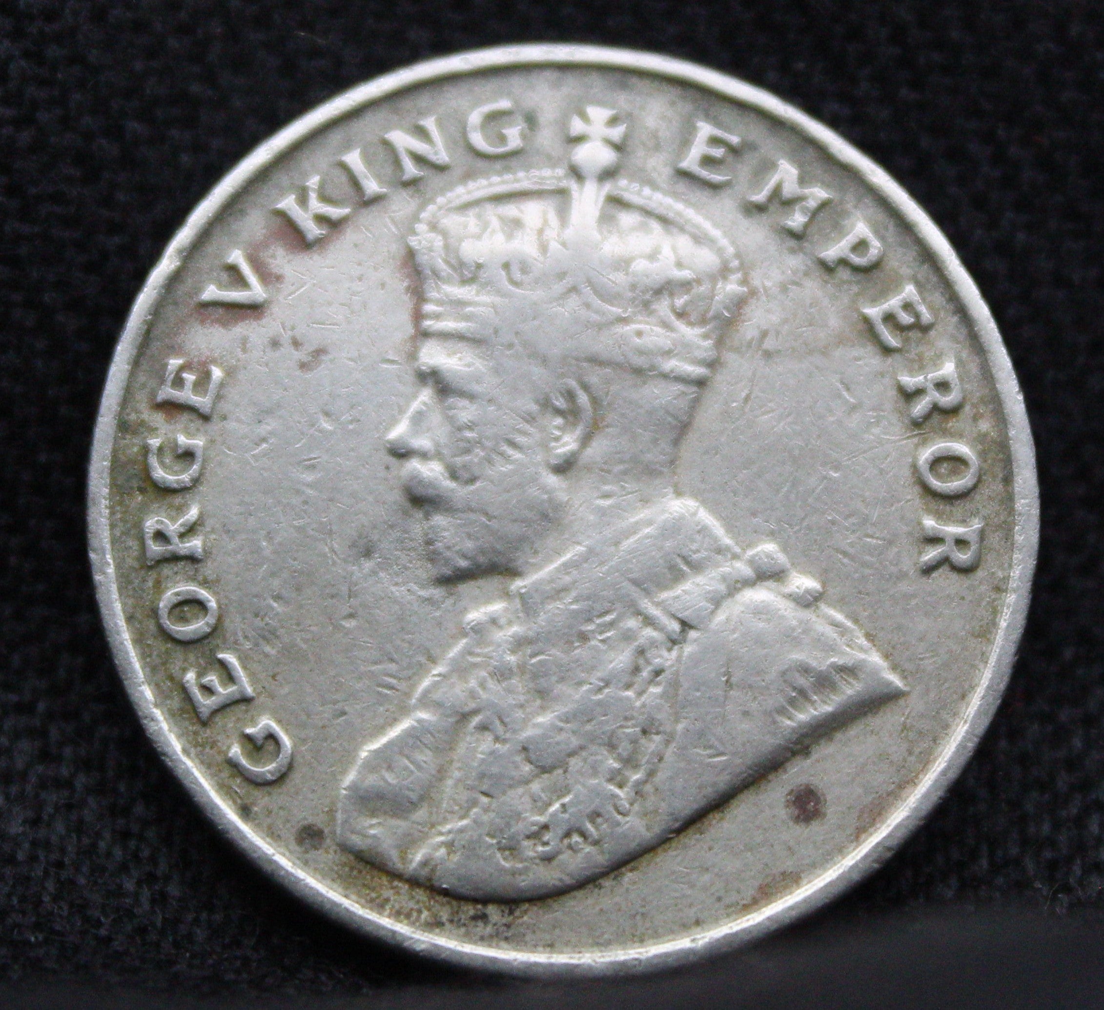 8 Anna India 1919 George V king Emperor Coin