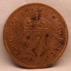 1941 One Quarter Anna Coin of King George VI of Bombay Mint