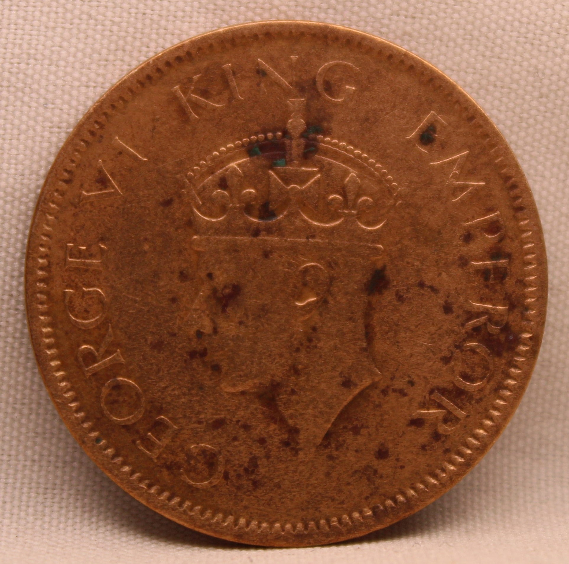 1941 One Quarter Anna Coin of King George VI of Bombay Mint