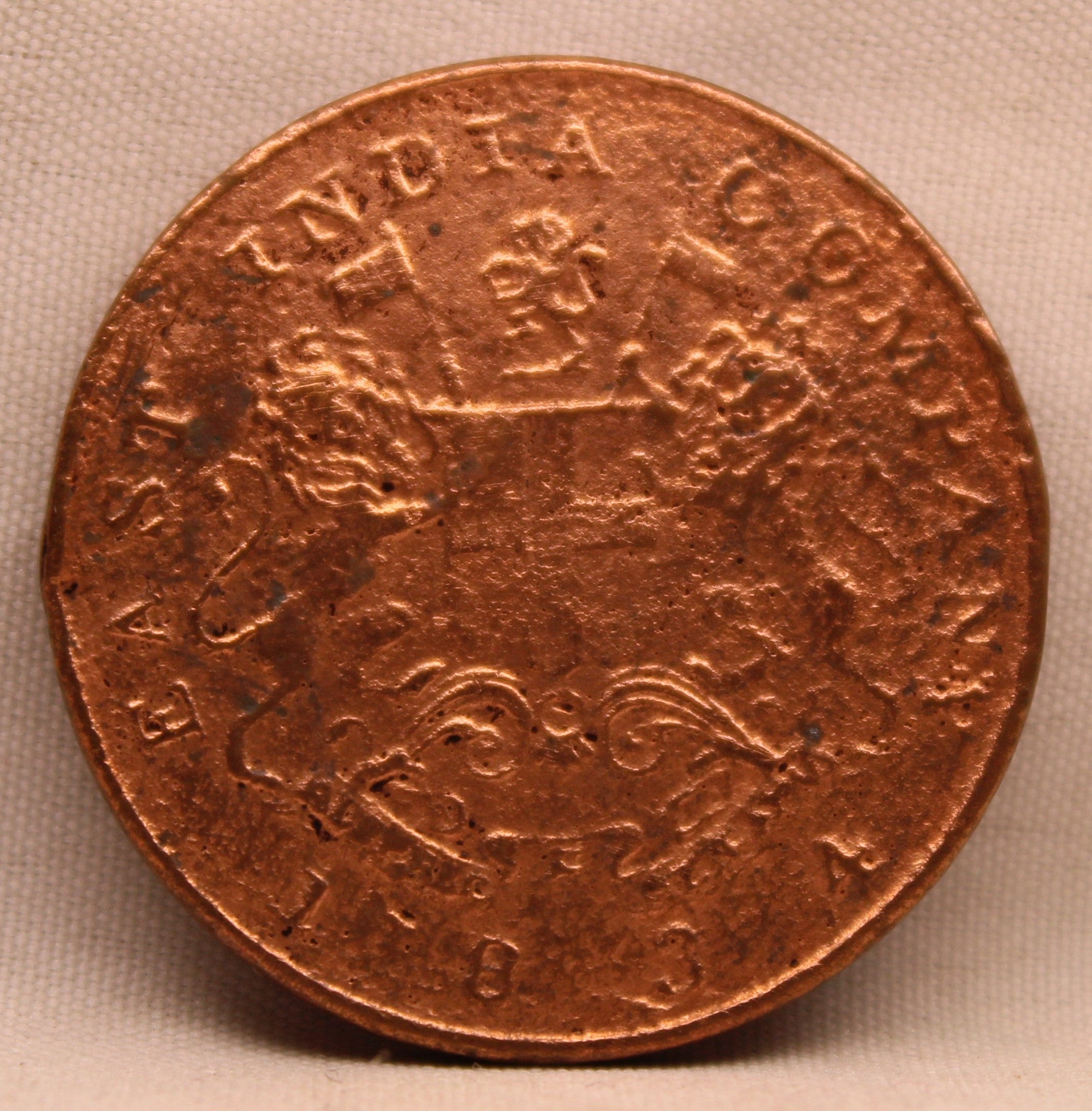 Half Anna of East India Company of Calcutta Mint of 1834