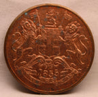 Half Anna 1835 Coin of East India Company of Bombay Mint