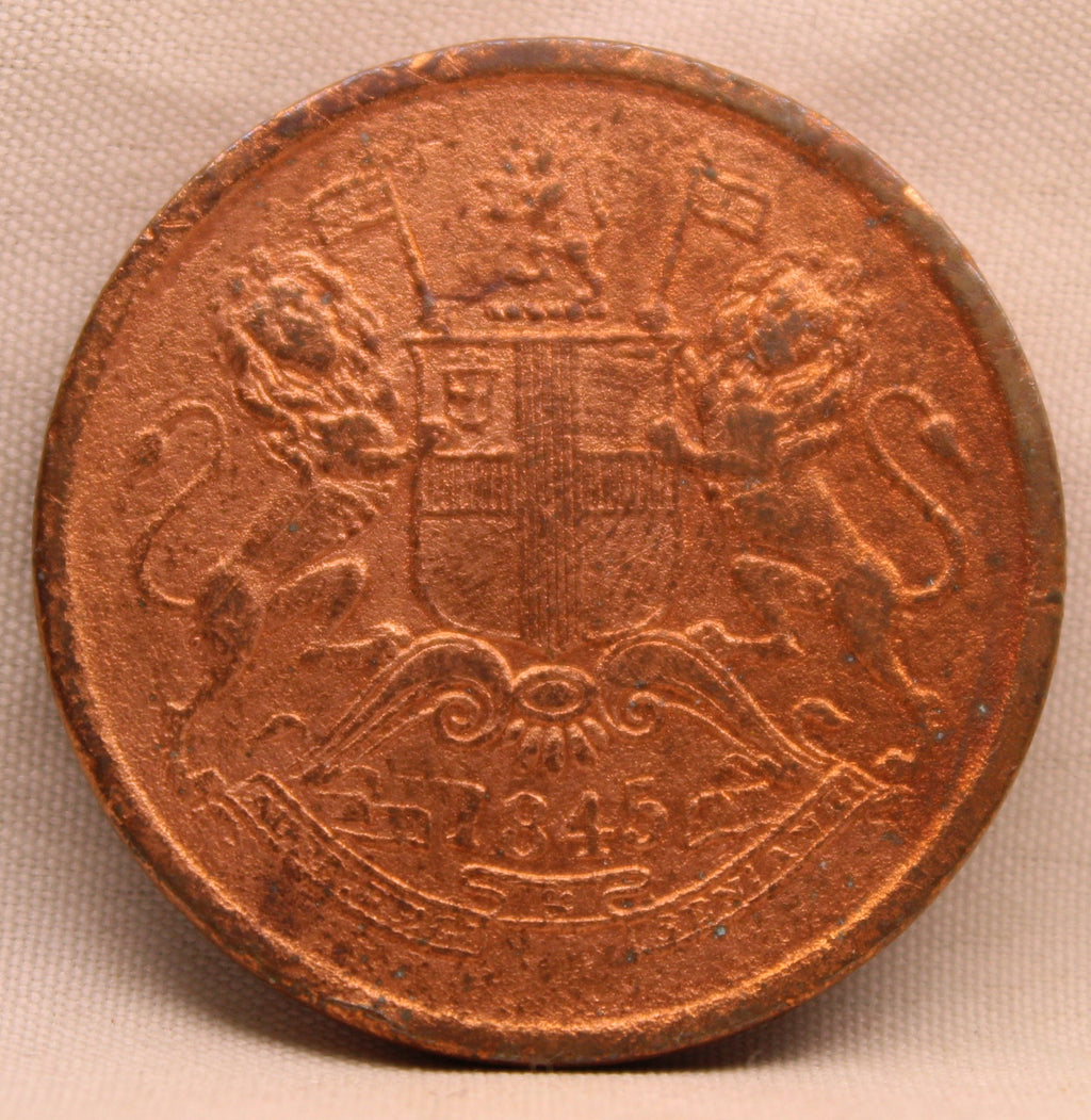 Half Anna 1845 East India Company Copper Coin