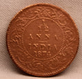 1/12 Anna 1874 Victoria Queen Copper Coin