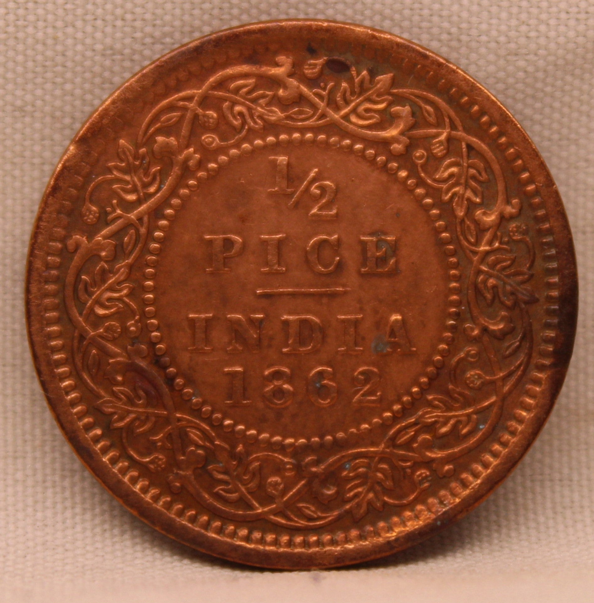 Half Pice Coin 1862 Victoria Queen Copper Coin