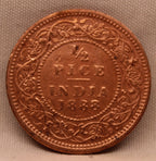 Half Pice Coin 1888 Victoria Queen Copper Coin