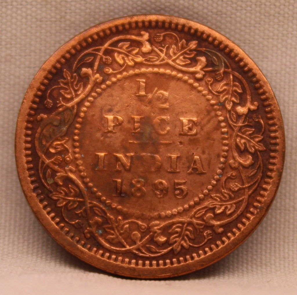 Half Pice Coin 1895 Victoria Queen Copper Coin