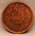 Half Pice Coin 1896 Victoria Queen Copper Coin