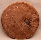 Quarter Anna 1874 Victoria Queen Copper Coin