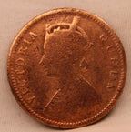 Quarter Anna 1875 Victoria Queen Copper Coin