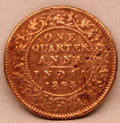 Quarter Anna 1885 Victoria Express Copper Coin