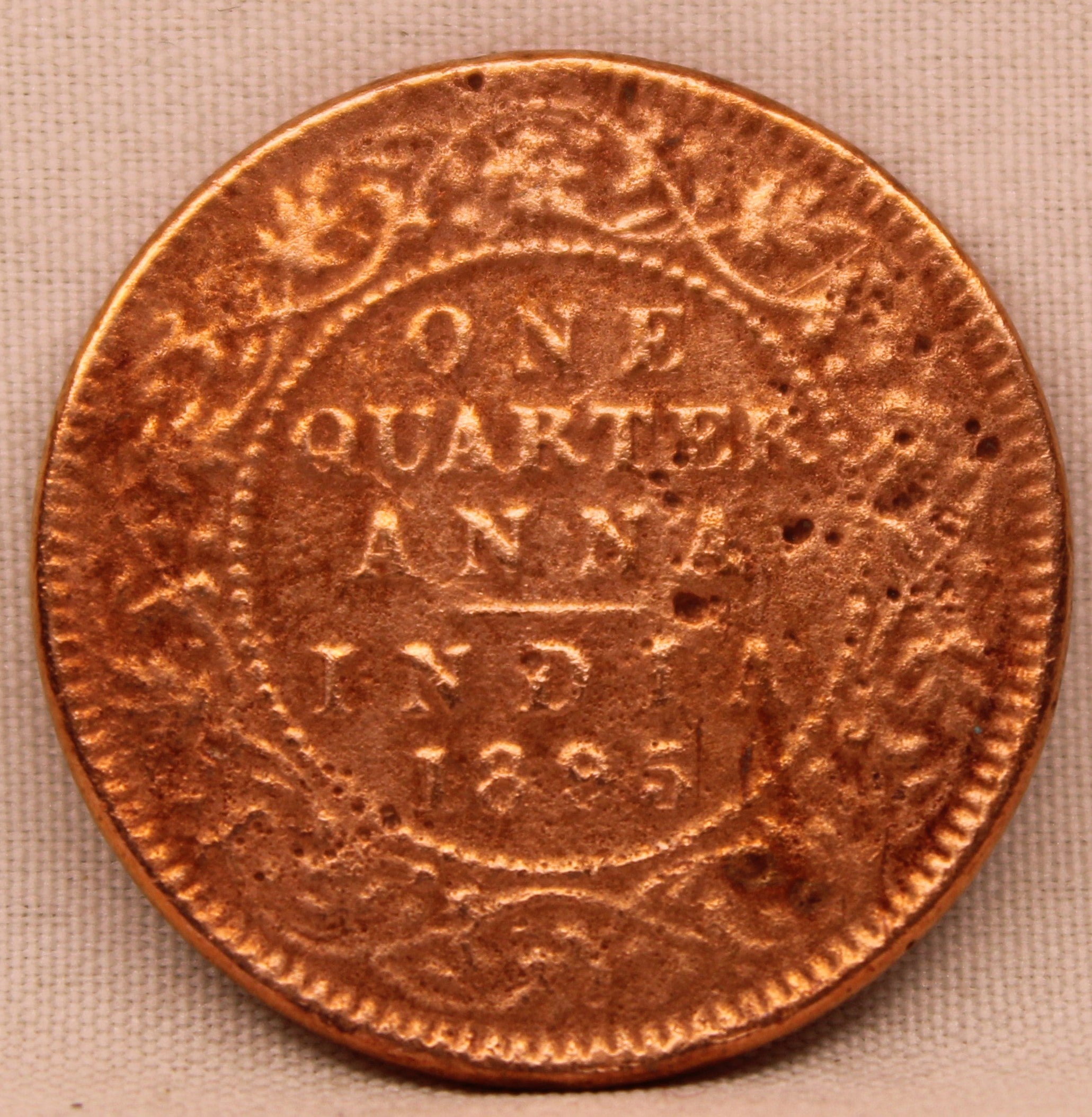 Quarter Anna 1885 Victoria Express Copper Coin
