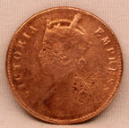 Quarter Anna 1885 Victoria Express Copper Coin
