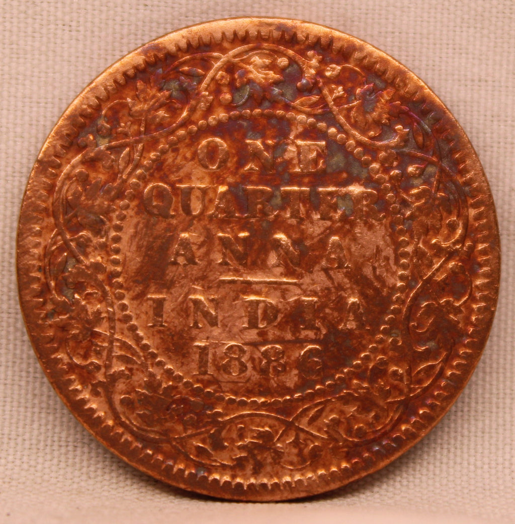 Quarter Anna 1886 Victoria Express Copper Coin