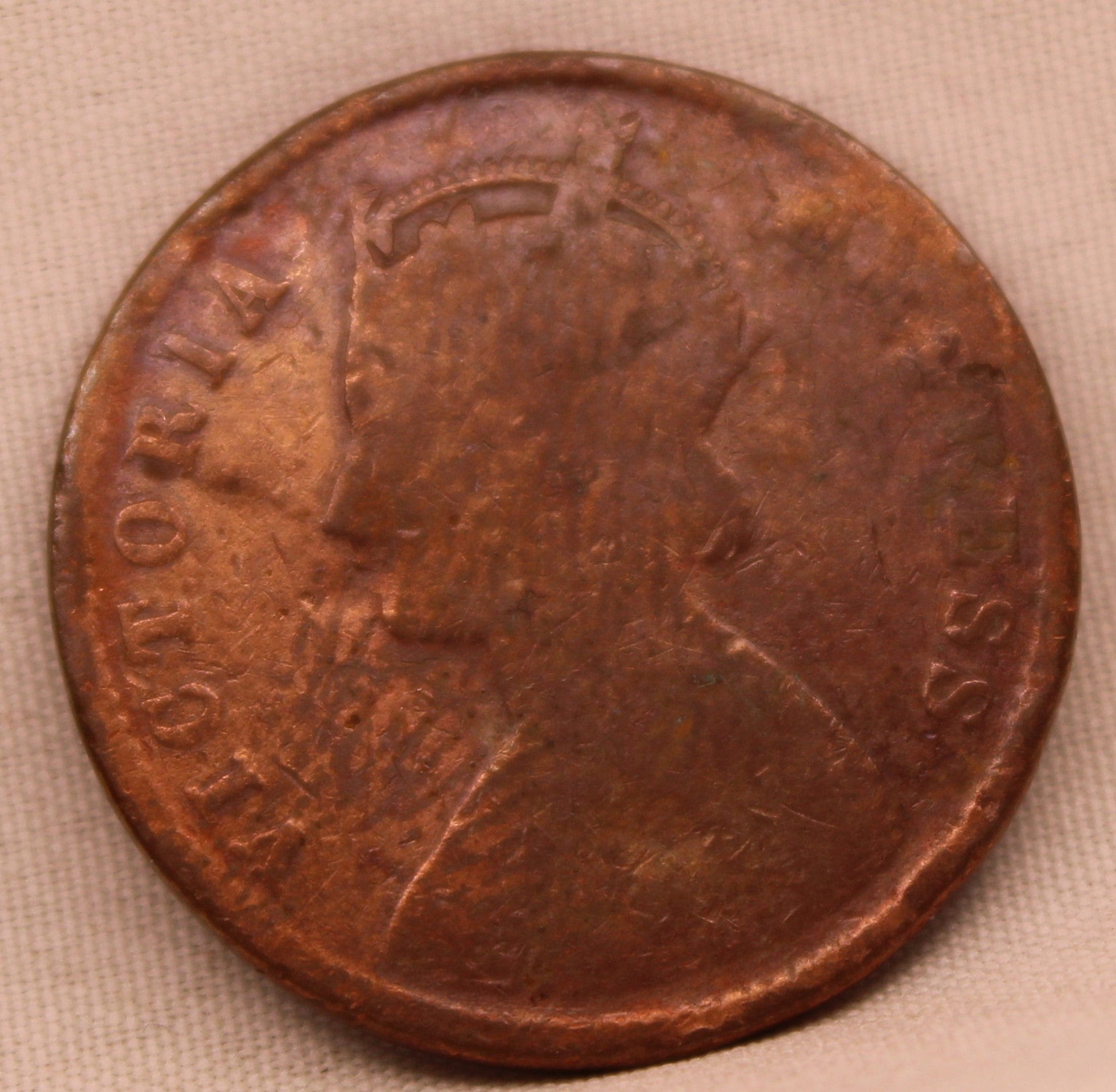 Quarter Anna 1887 Victoria Express Copper Coin