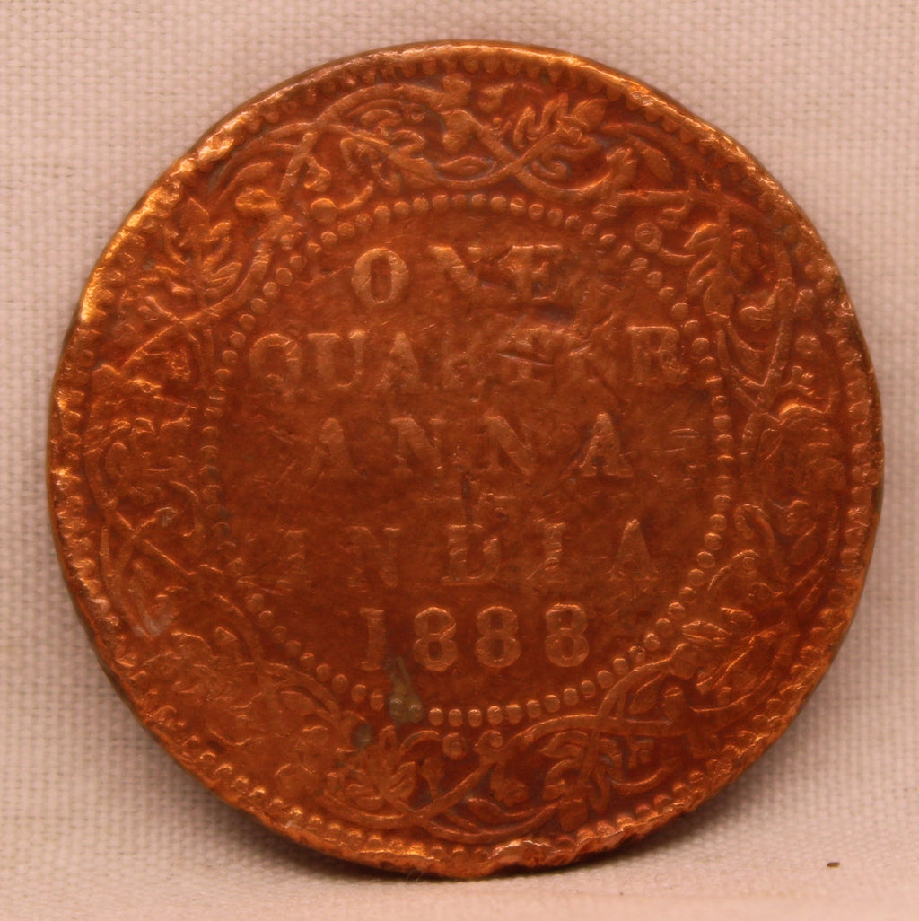 Quarter Anna 1888 Victoria Express Copper Coin