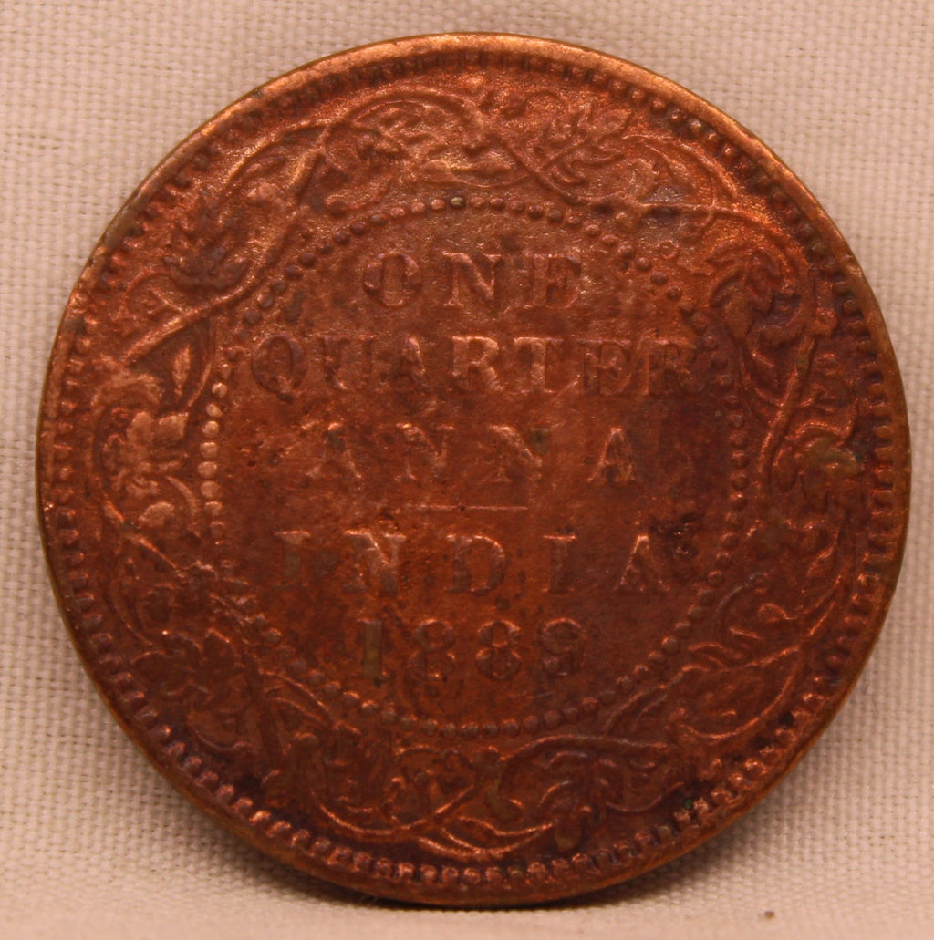 Quarter Anna 1889 Victoria Express Copper Coin