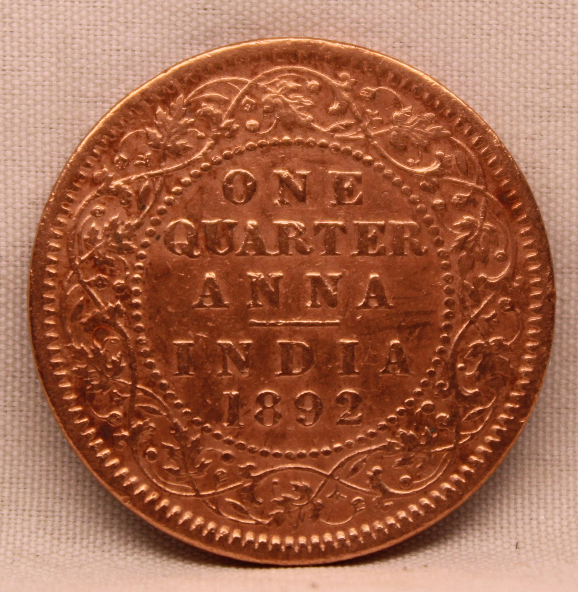 Quarter Anna 1892 Victoria Express Copper Coin