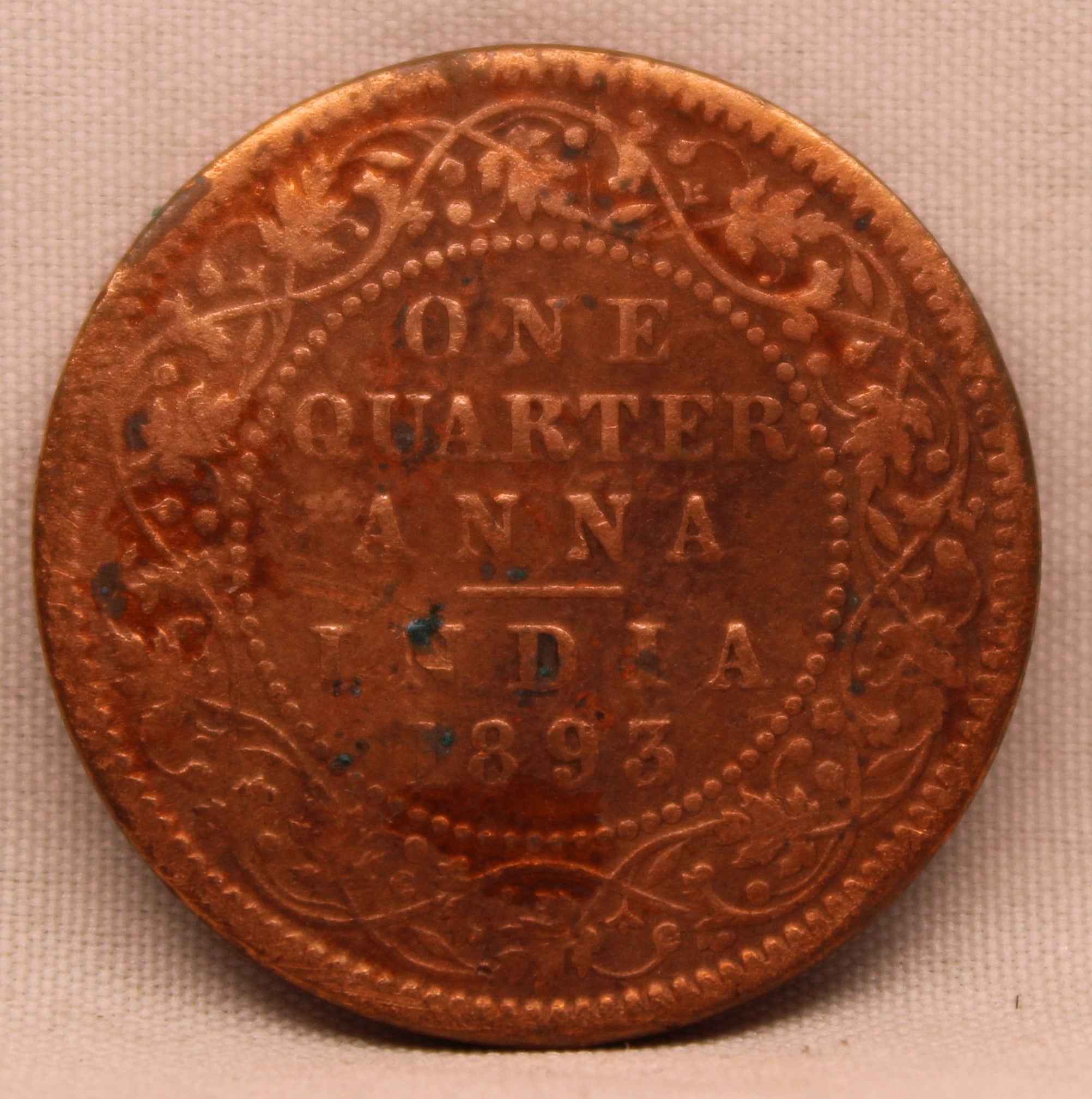 Quarter Anna 1893 Victoria Express Copper Coin