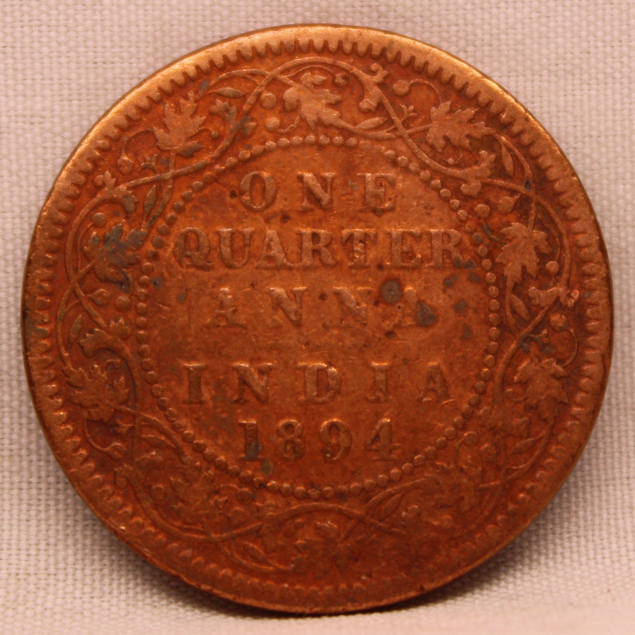 Quarter Anna 1894 Victoria Express Copper Coin