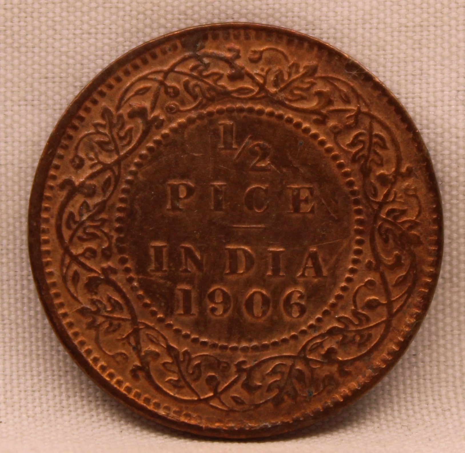 Half Pice Coin of King Edward VII of Calcutta Mint of 1906