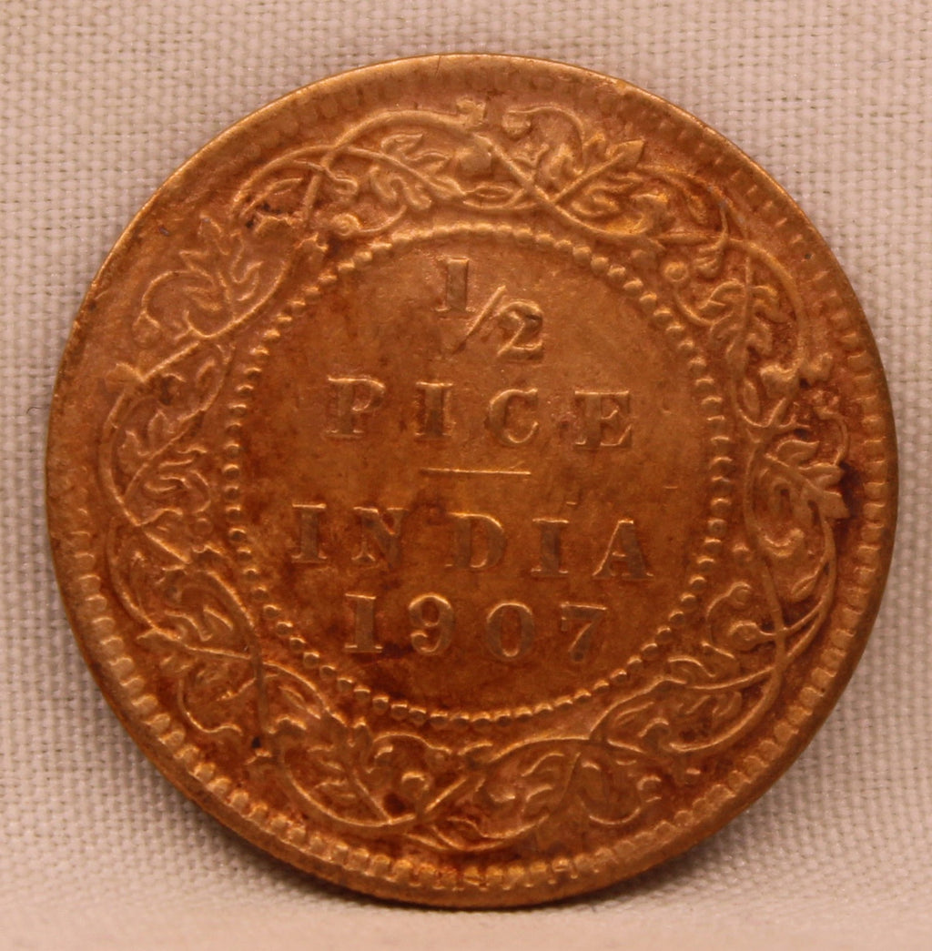 Half Pice Coin of King Edward VII of Calcutta Mint of 1907
