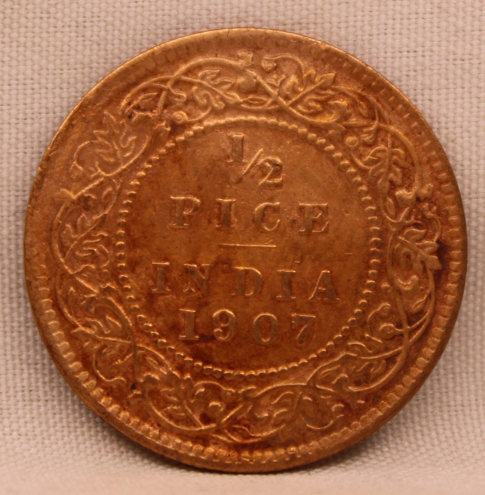 Half Pice Coin of King Edward VII of Calcutta Mint of 1907
