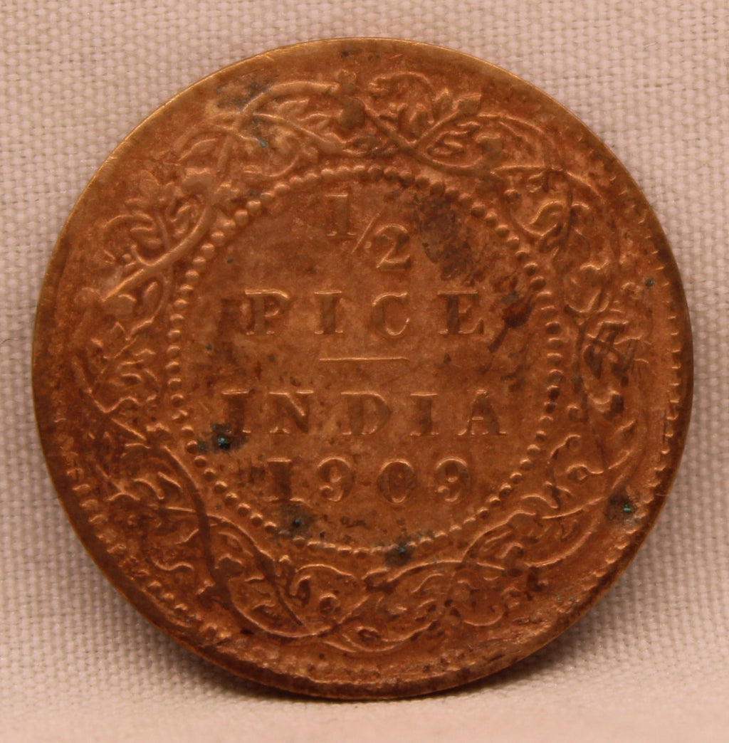 Half Pice Coin of King Edward VII of Calcutta Mint of 1909