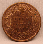 Half Pice Coin of King Edward VII of Calcutta Mint of 1910