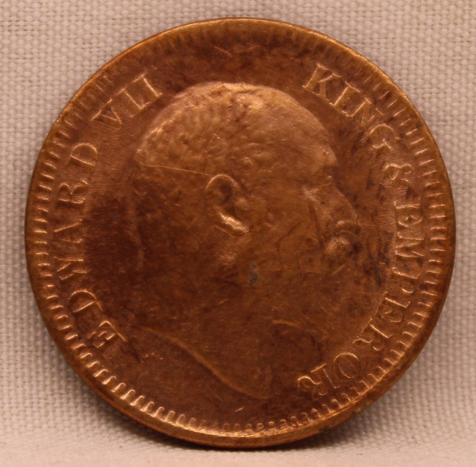 Half Pice Coin of King Edward VII of Calcutta Mint of 1910
