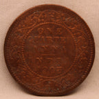 Quarter Anna Coin of King Edward VII of Calcutta Mint of 1903 Copper