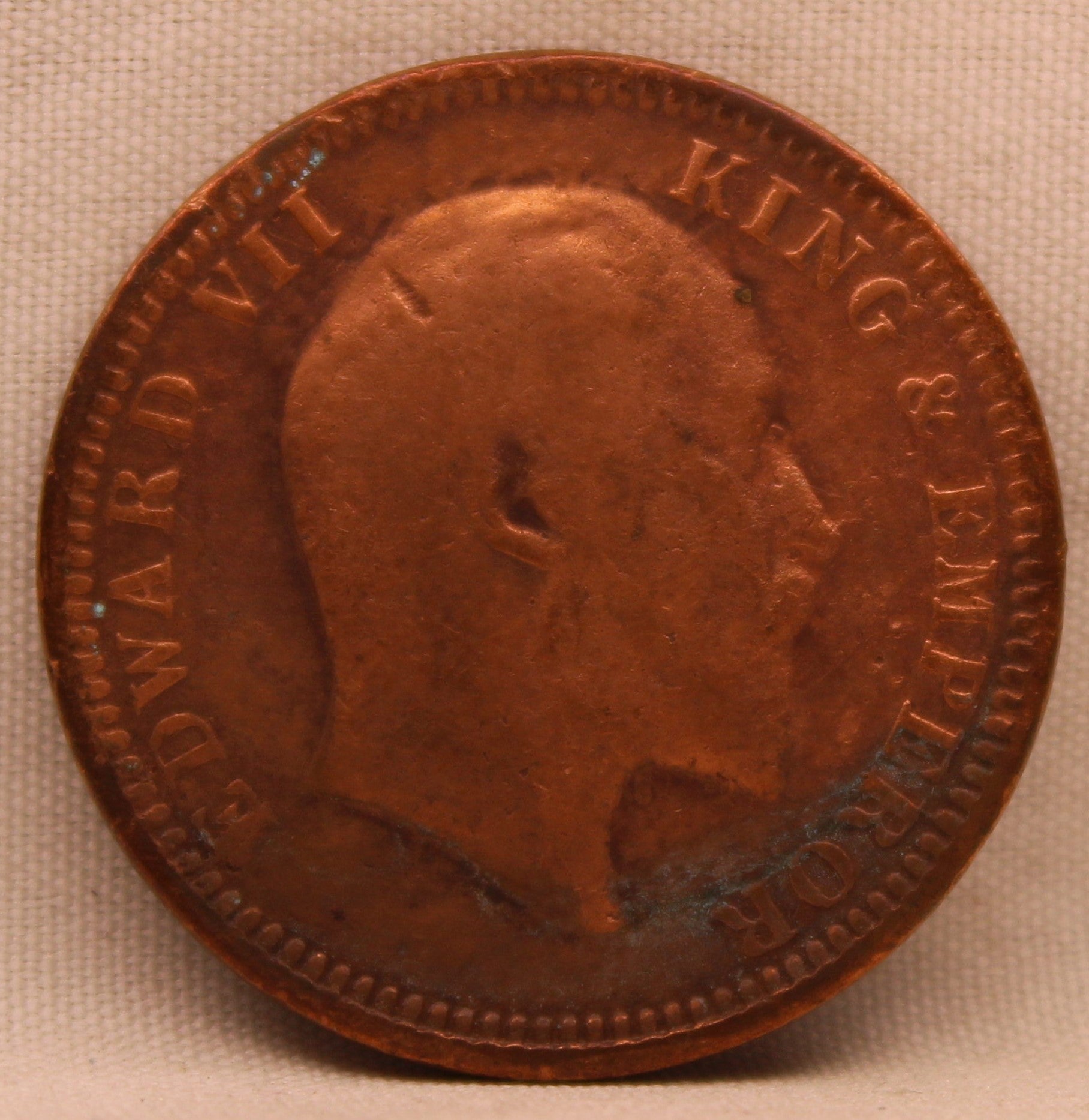 Quarter Anna Coin of King Edward VII of Calcutta Mint of 1903 Copper