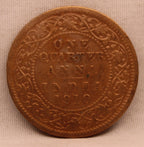 Quarter Anna Coin of King Edward VII of Calcutta Mint of 1910 Copper