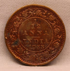 1\12 Anna 1933 George V Bronze coins