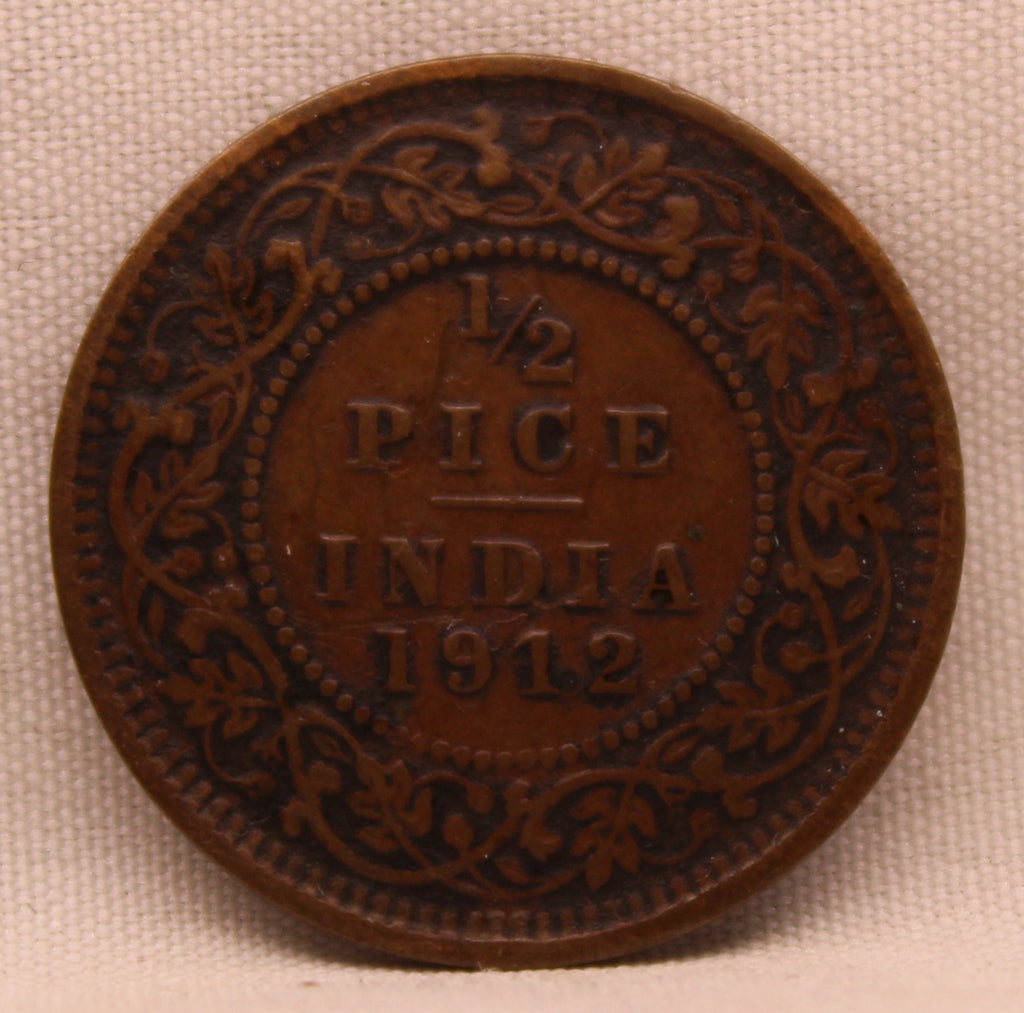 Half Pice 1912 George V Bronze coins