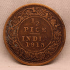 Half Pice 1915 George V Bronze coins